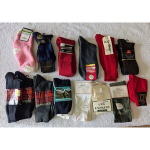 Lot of 14 Socks Crew Dress Trouser Vintage Mixed Brands Men&Women NWT